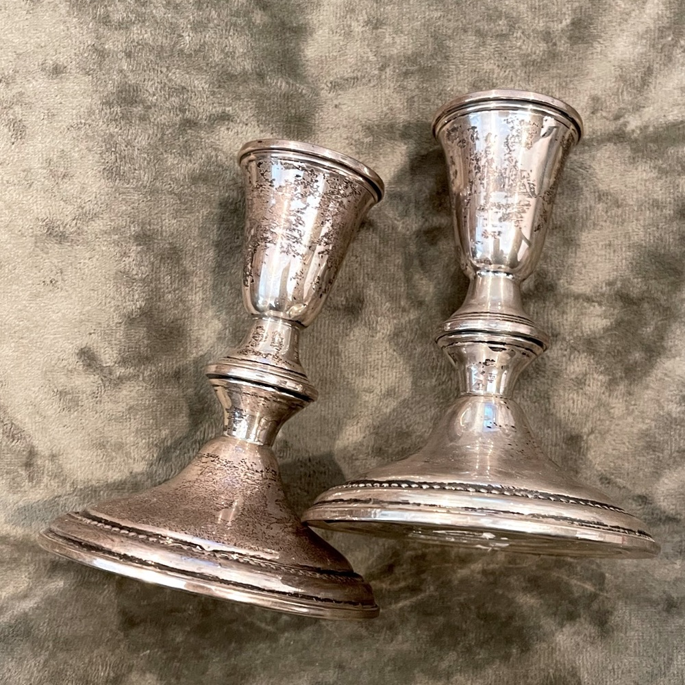Vintage Sterling weighted candlesticks EMPIRE SET OF 2
